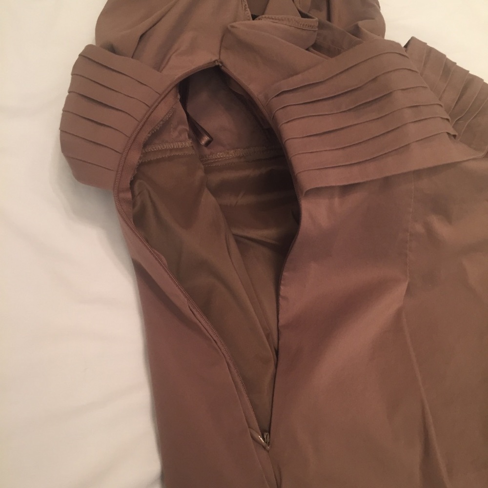 BCBGMaxAzria brown polish cotton stretch dress EUC - Picture 5 of 8